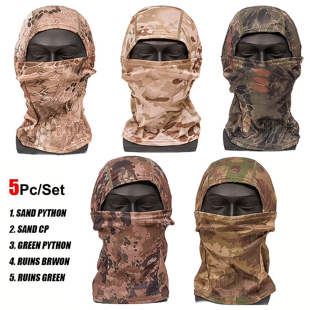 KIICEILING Camouflage Balaclava Mask, Hiking Scarves, Tactical Mask, Thin, Multicam Bandana,