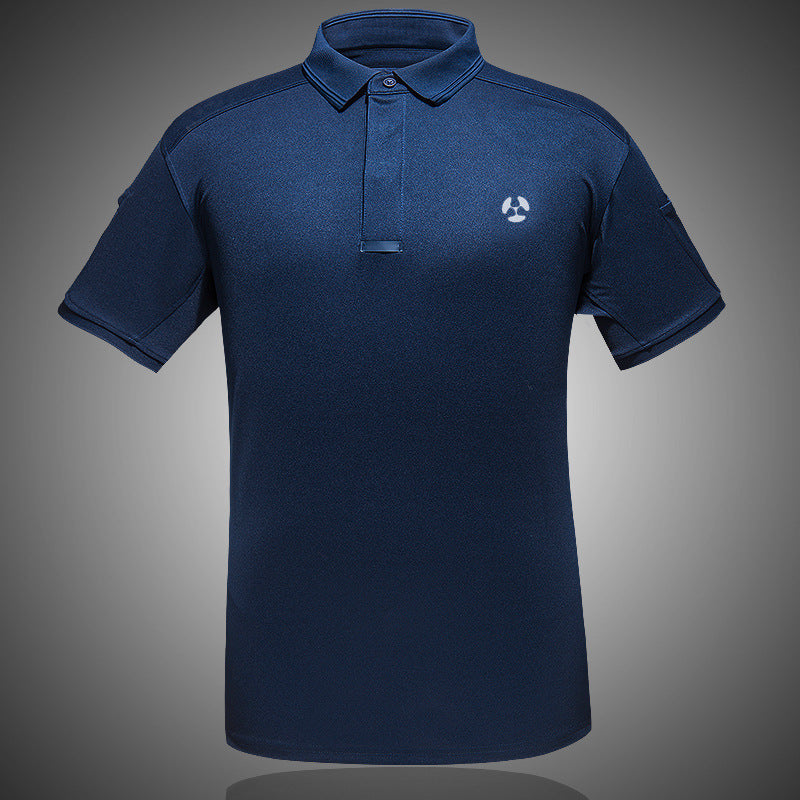 MP-POLO Lapel Polo Shirt, Short Sleeved Outdoor Quick Drying Men's Sports Sweatshirt, Tactical T-shirt, Fitness Training