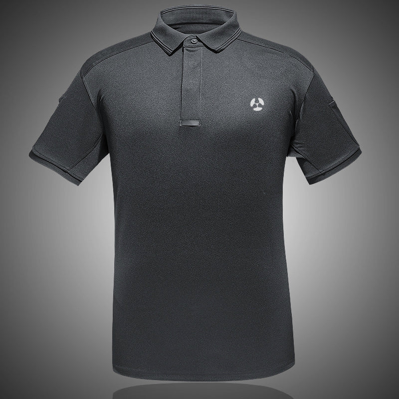 MP-POLO Lapel Polo Shirt, Short Sleeved Outdoor Quick Drying Men's Sports Sweatshirt, Tactical T-shirt, Fitness Training