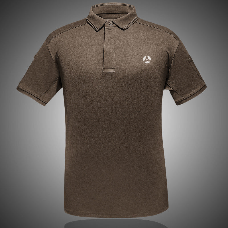 MP-POLO Lapel Polo Shirt, Short Sleeved Outdoor Quick Drying Men's Sports Sweatshirt, Tactical T-shirt, Fitness Training