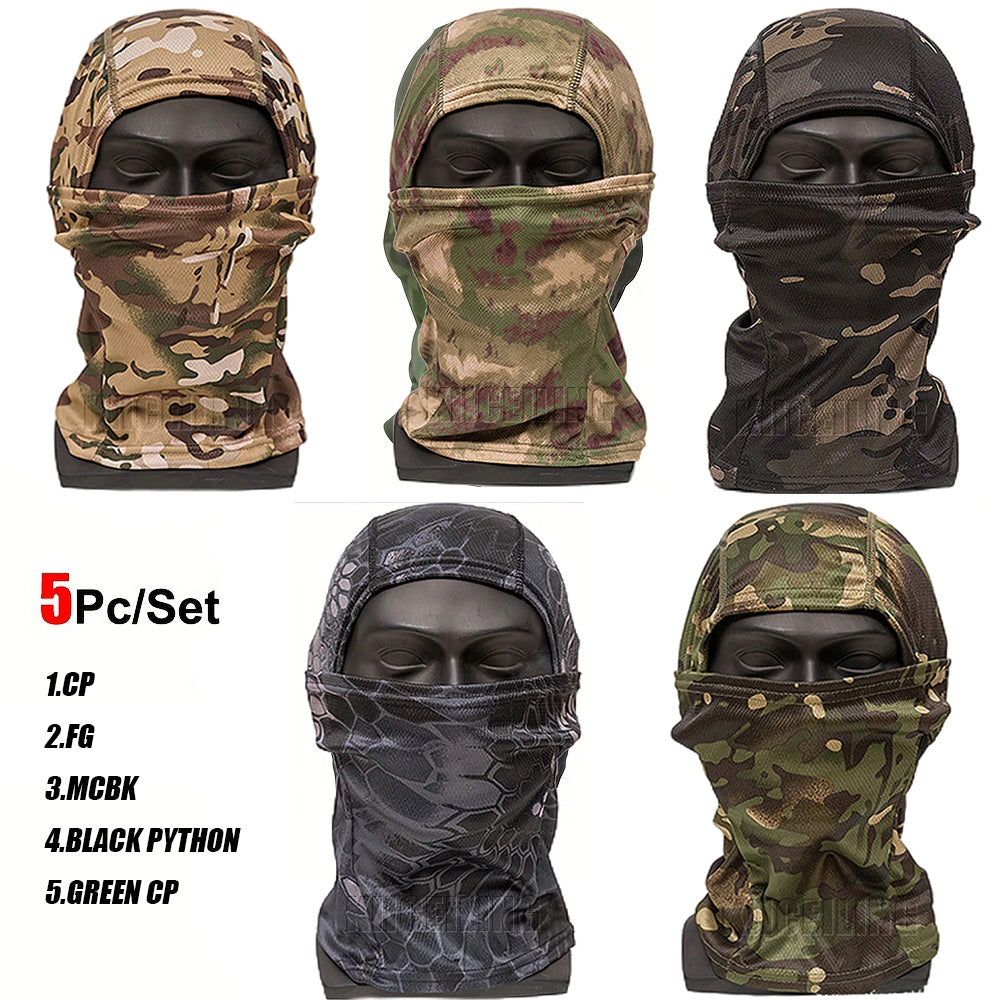 KIICEILING Camouflage Balaclava Mask, Hiking Scarves, Tactical Mask, Thin, Multicam Bandana,
