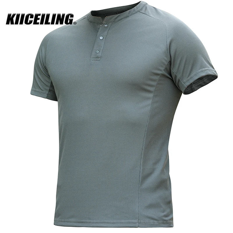 KIICEILING MP-HL Summer Quick Dry Stretch Men's Breathable Short Sleeve T-shirt
