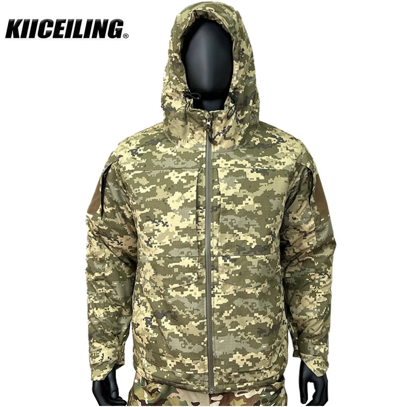 KIICEILING M65 Hiking Down Tactical Jackets for Men Winter Coat