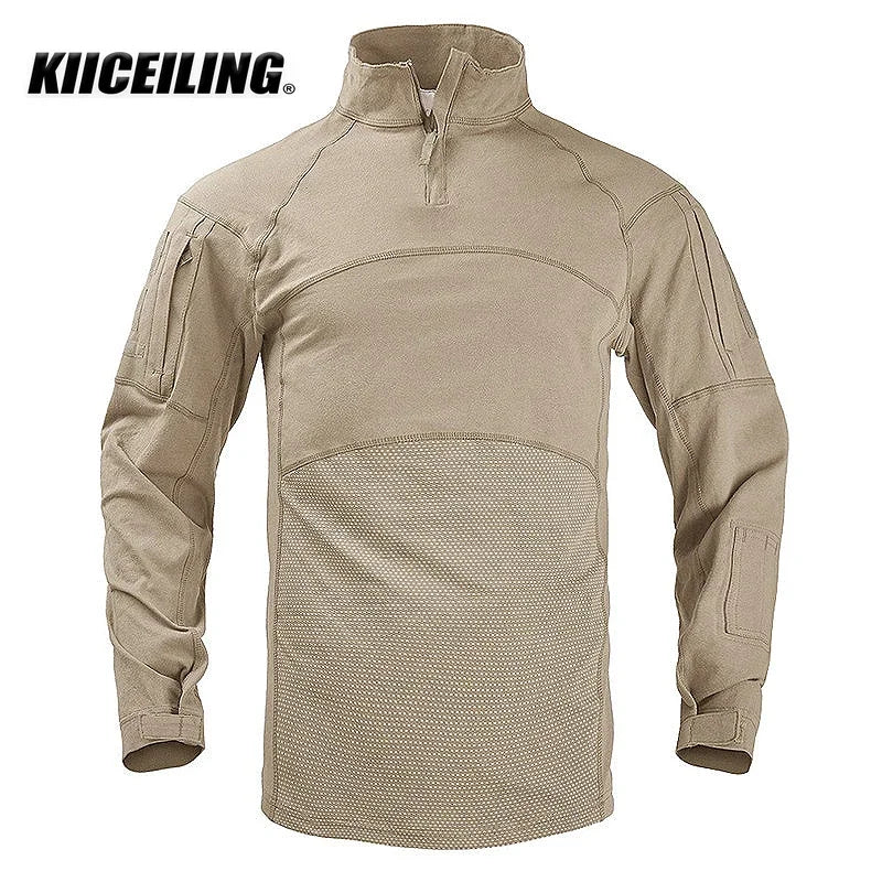 KIICEILING-Summer, FG3 Stretch, Men's Long Sleeve Camouflage T-Shirt,