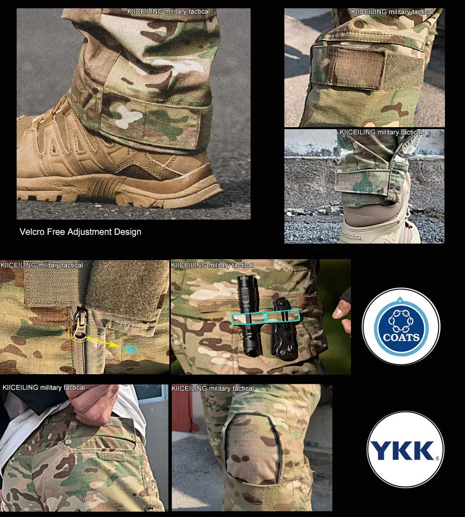 KIICEILING MP-G4 Tactical Pants With Knee Pads