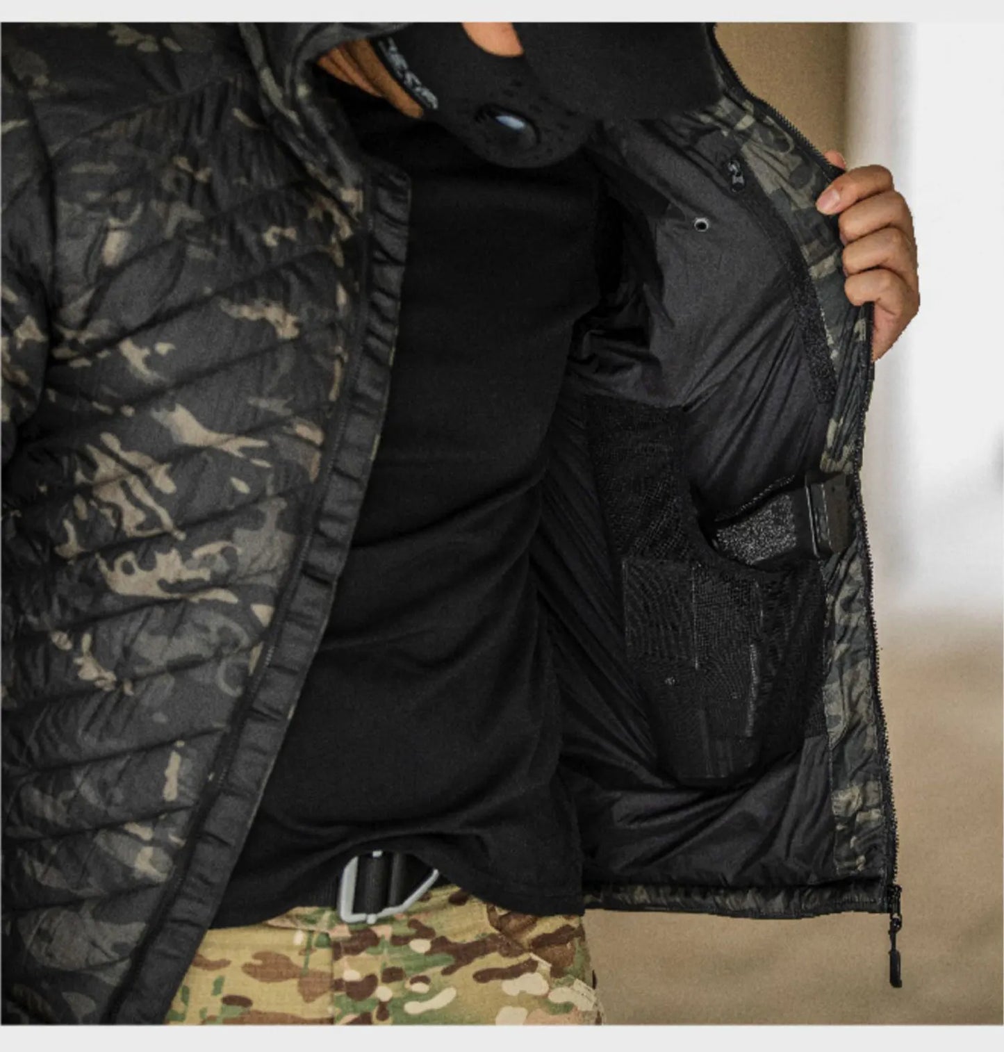 KIICEILING MP-ESG Hiking Down Tactical Jackets For Men Winter Warm Coat