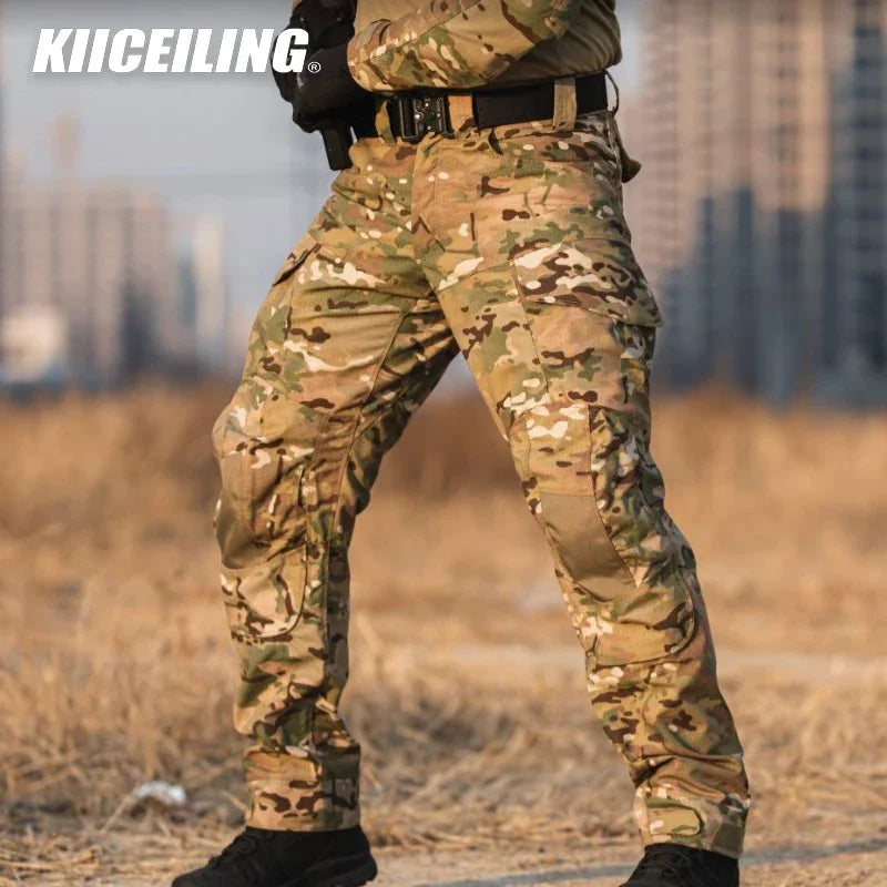 KIICEILING MP-GJZ1 Tactical Pants Work Ripstop Water-resistant Trousers