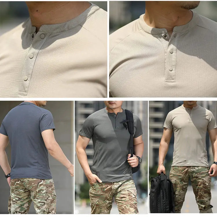 KIICEILING MP-HL Summer Quick Dry Stretch Men's Breathable Short Sleeve T-shirt