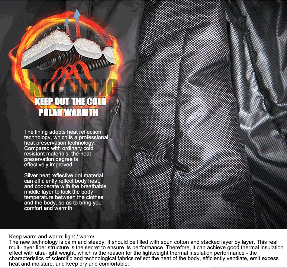 KIICEILING TITAN Tactical Jackets for Men Winter Heat Reflection Coat