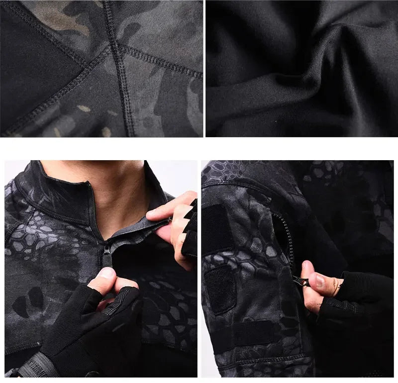 KIICEILING-Summer, FG3 Stretch, Men's Long Sleeve Camouflage T-Shirt,