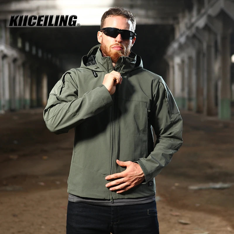 KIICELING MP-ZZG Tactical Jackets, Softshell Jacket Men