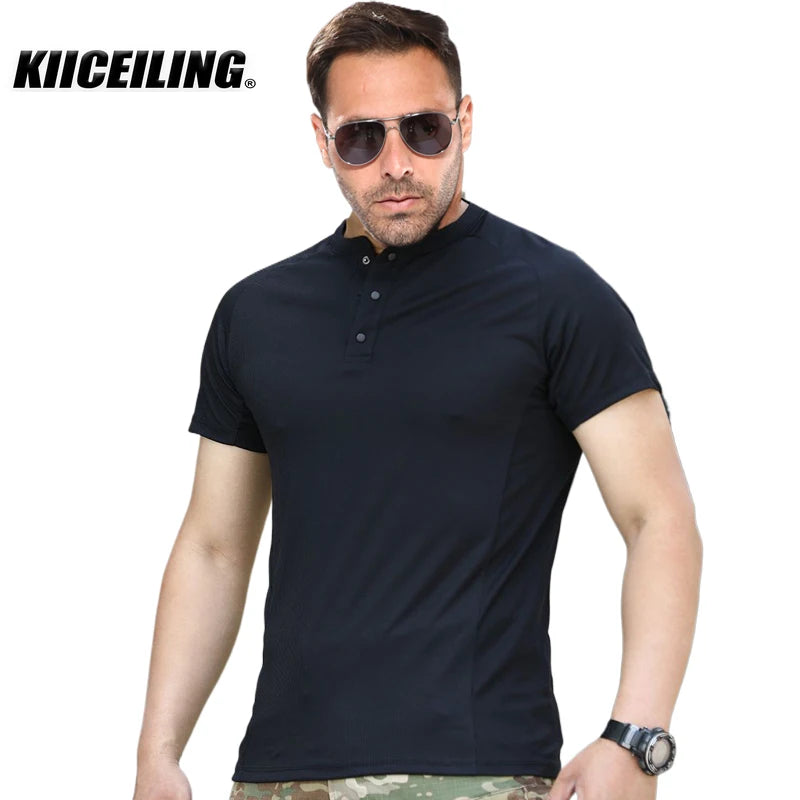KIICEILING MP-HL Summer Quick Dry Stretch Men's Breathable Short Sleeve T-shirt