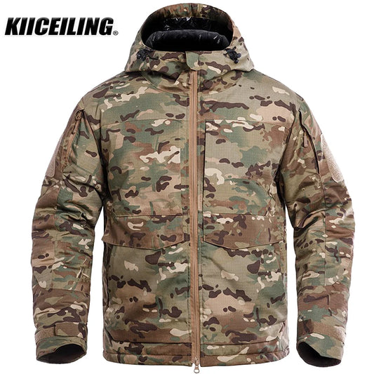 KIICEILING M65 Hiking Down Tactical Jackets for Men Winter Coat