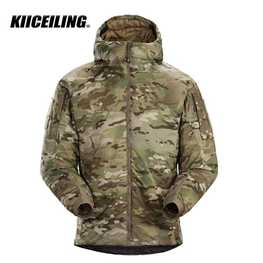 KIICEILING MP-G2.1 Tactical Jacket Hoody Winter Warm Hiking Down Outdoor Sports Camping Fishing Coat Water-resistant Windproof