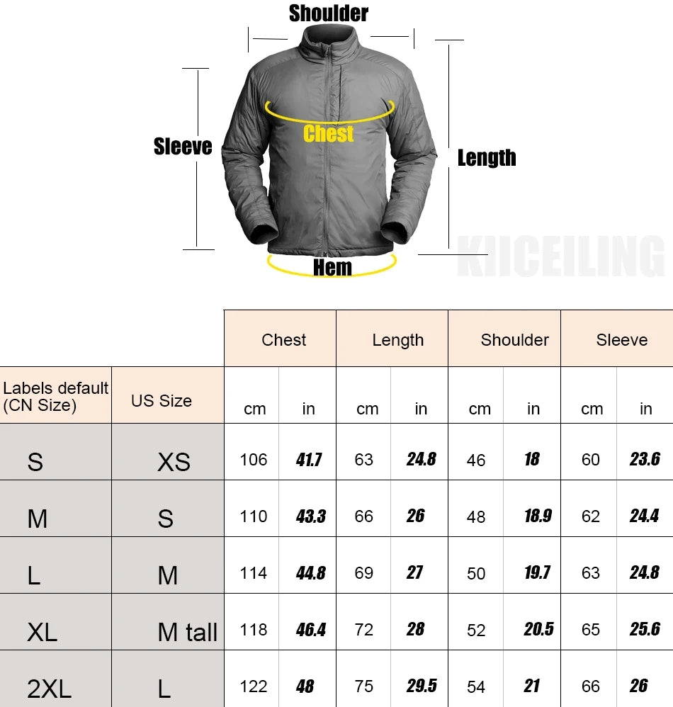 KIICEILING TITAN Tactical Jackets for Men Winter Heat Reflection Coat