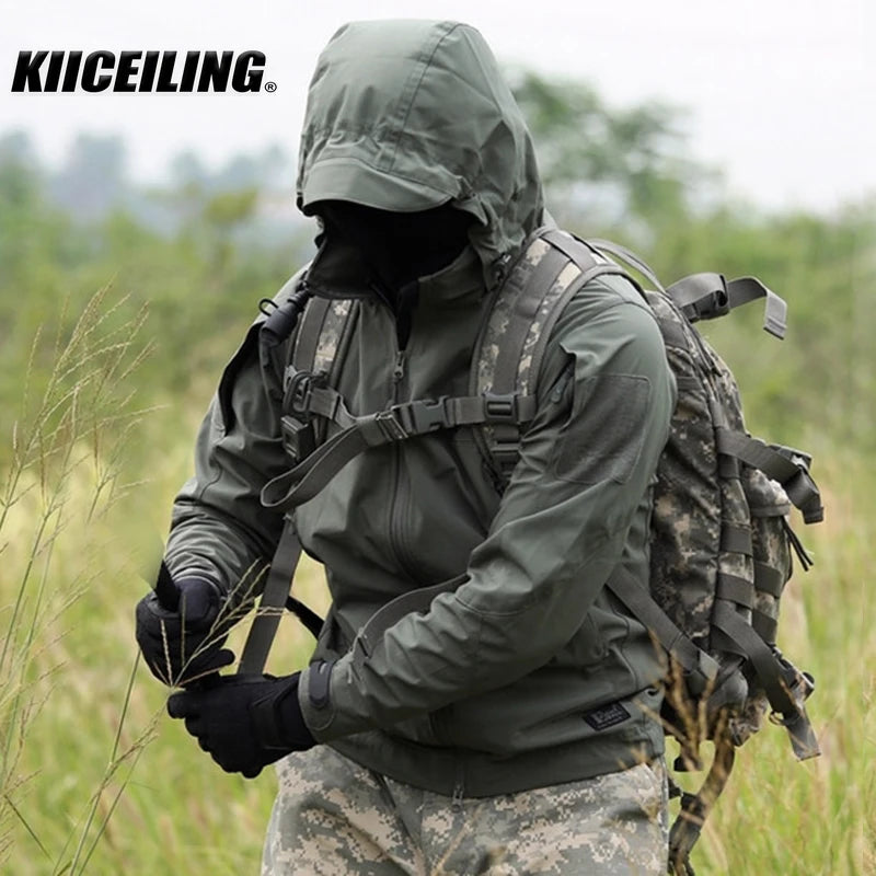 KIICELING MP-ZZG Tactical Jackets, Softshell Jacket Men