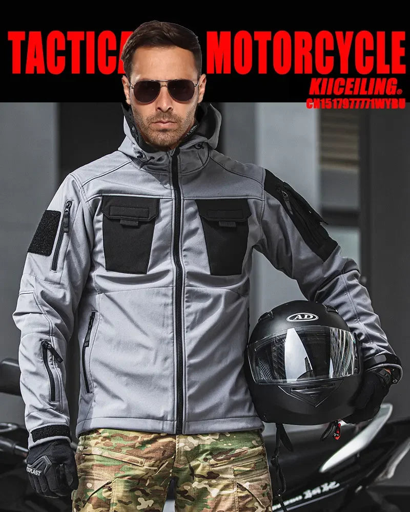 KIICEILING-MP-SJC, Tactical Jackets For Men, Winter, Softshell, Fleece, Coat
