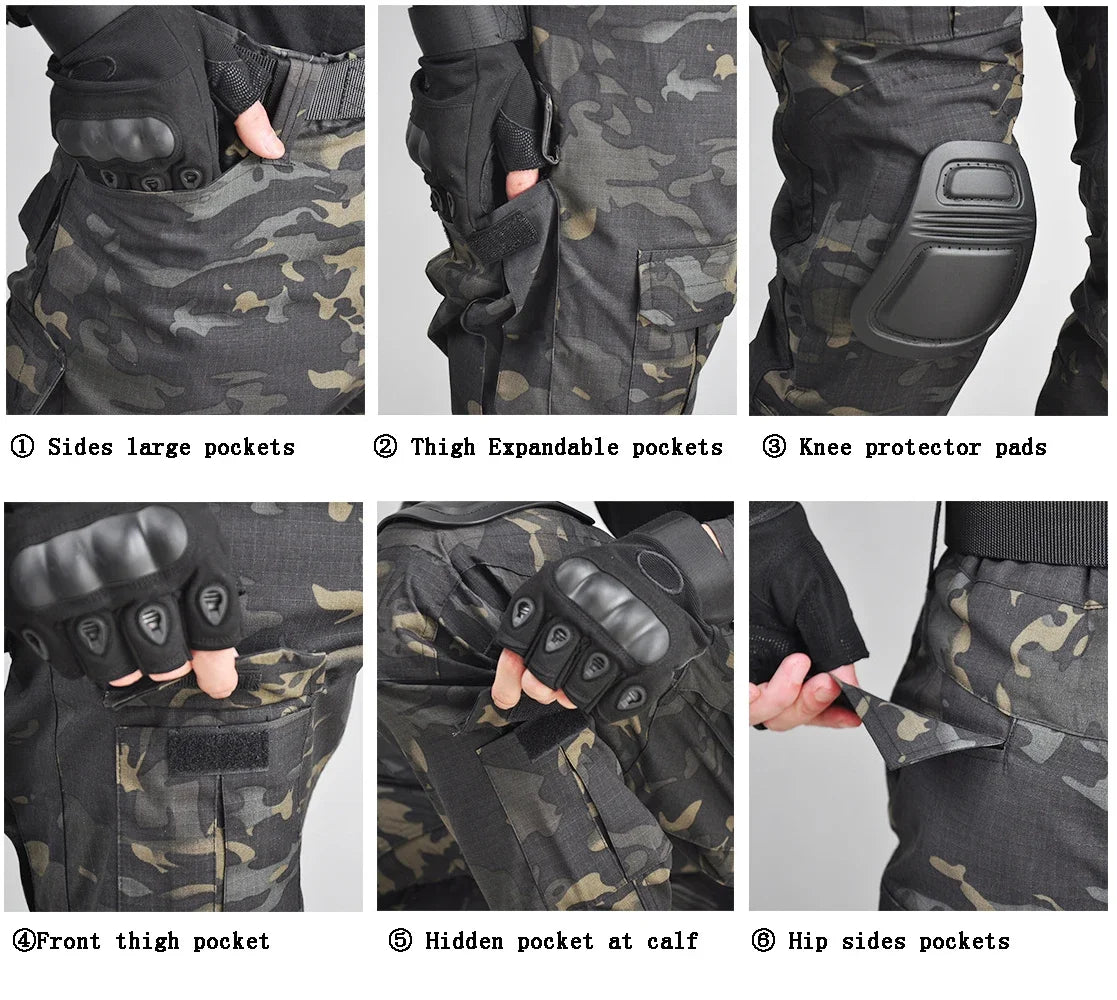 KIICEILING G2 Short Sleeves T-shirt And Pants With Knee Pads (CN S-3XL)