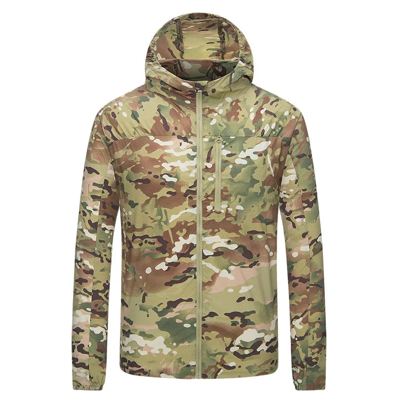 KIICEILING MP-ZP Summer Men's Tactical Jacket Sun Protection Clothes Thin Stretch Quick Dry Breathable Hooded Windbreaker Coat Tops