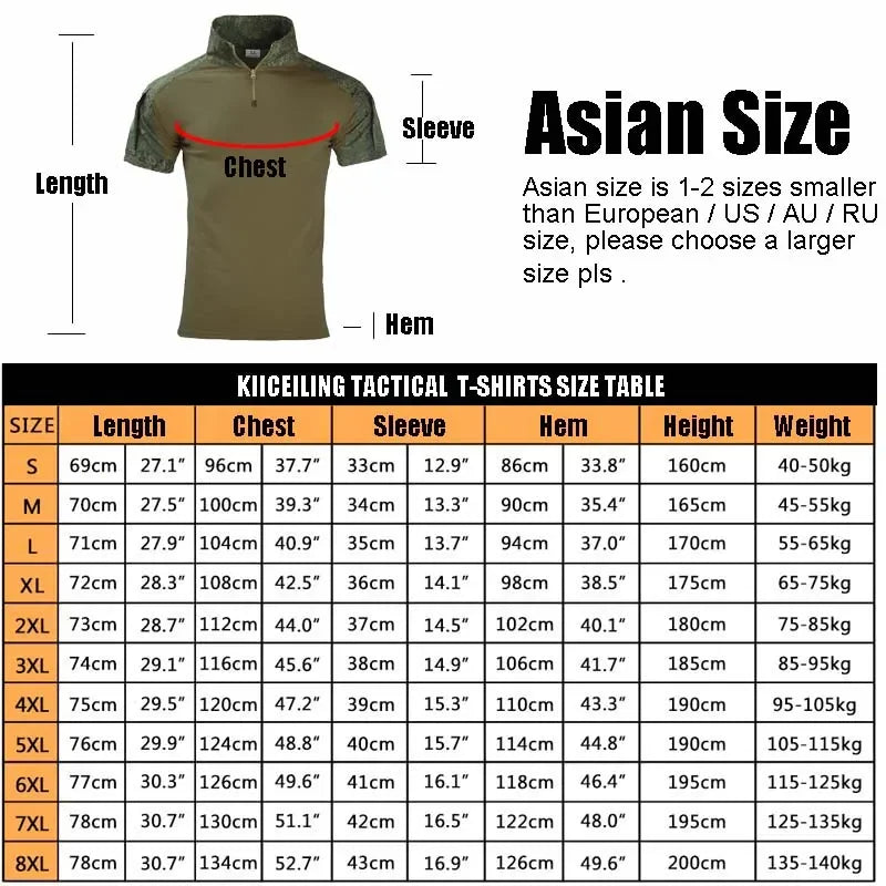 KIICEILING-Summer, FG2 Camouflage Short Sleeve T-Shirt for Men