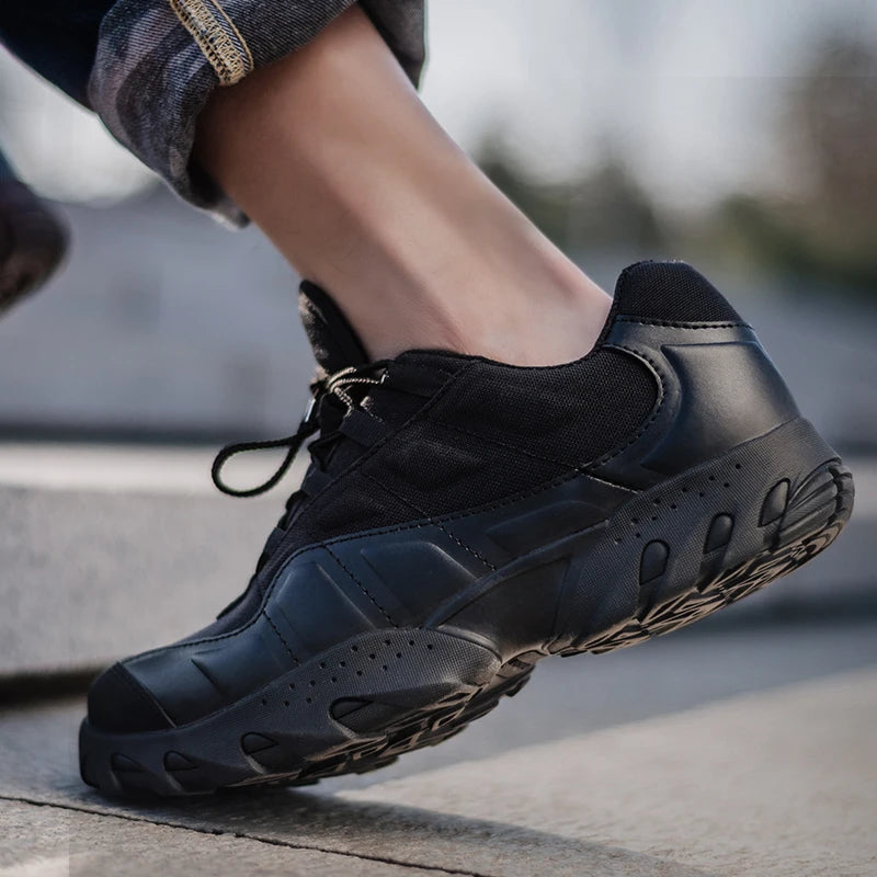 KIICEILING Tactical Boots For Men Low Top Outdoor Sport Trekking Climbing Hiking Shoes Desert Combat Non-Slip Casual Sneakers