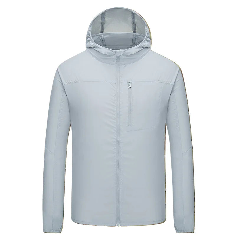 KIICEILING MP-ZP Summer Men's Tactical Jacket Sun Protection Clothes Thin Stretch Quick Dry Breathable Hooded Windbreaker Coat Tops