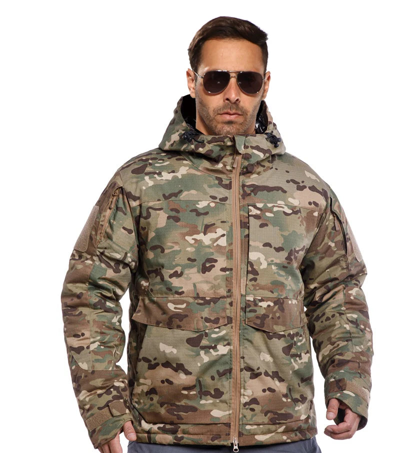 KIICEILING M65 Hiking Down Tactical Jackets for Men Winter Coat