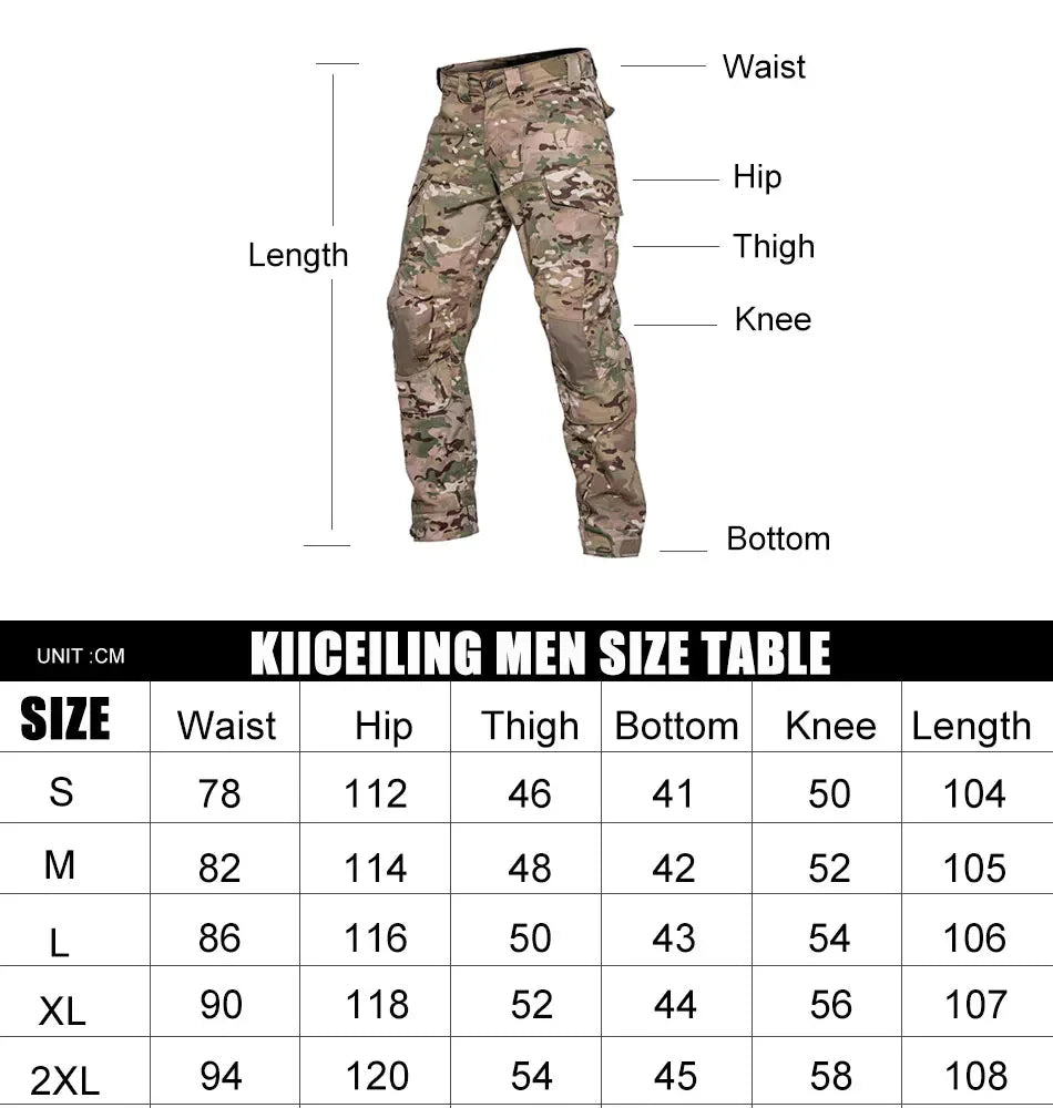 KIICEILING MP-GJZ1 Tactical Pants Work Ripstop Water-resistant Trousers