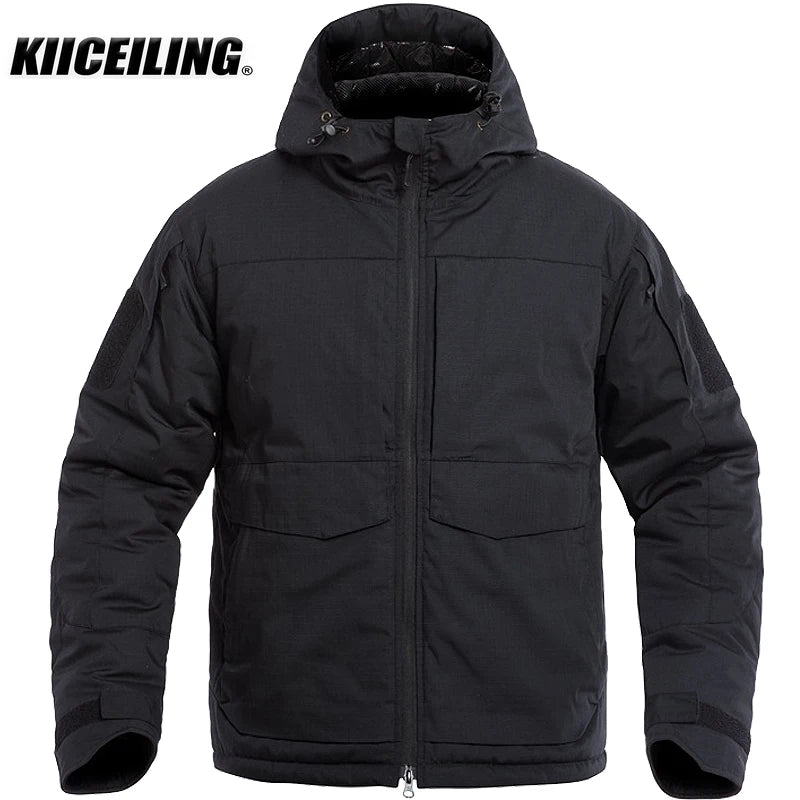 KIICEILING M65 Hiking Down Tactical Jackets for Men Winter Coat