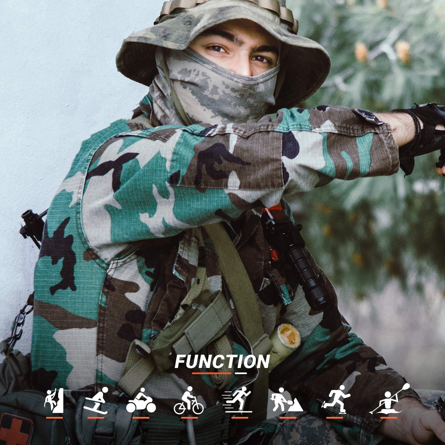 KIICEILING Camouflage Balaclava Mask, Hiking Scarves, Tactical Mask, Thin, Multicam Bandana,
