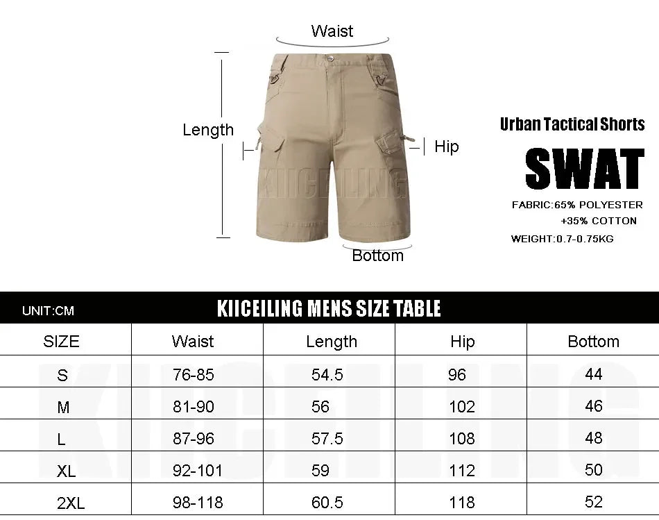 KIICEILING QBS-K7 Summer Canvas Hiking Shorts for Men