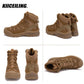 KIICEILING Hiking Shoes Tactical Boots for Men Leather Sneakers Outdoor Sport Trekking Climing Military Work Combat Desert Boot