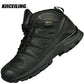 KIICEILING K3D Hiking Shoes Tactical Boots for Men Leather Army Military Boot Combat Desert Male Shoes Work Duty Safety Sneakers