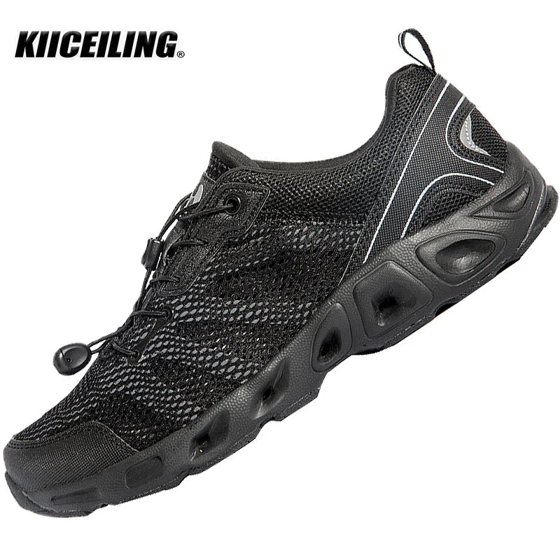 KIICEILING Summer Hiking Shoes Tactical Boots for Men Mesh Breathable Beach Upstream Sneakers Military Army Sport Trekking Shoe