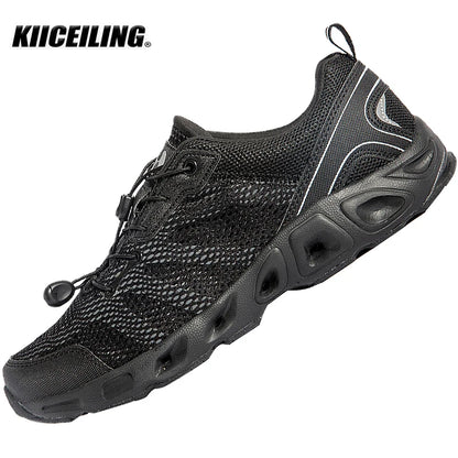 KIICEILING Summer Hiking Shoes Tactical Boots for Men Mesh Breathable Beach Upstream Sneakers Military Army Sport Trekking Shoe