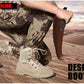 KIICEILING Hiking Shoes Tactical Boots for Men Leather Military Army Boot High Zipper Hunting Climbing Combat Desert Sneakers