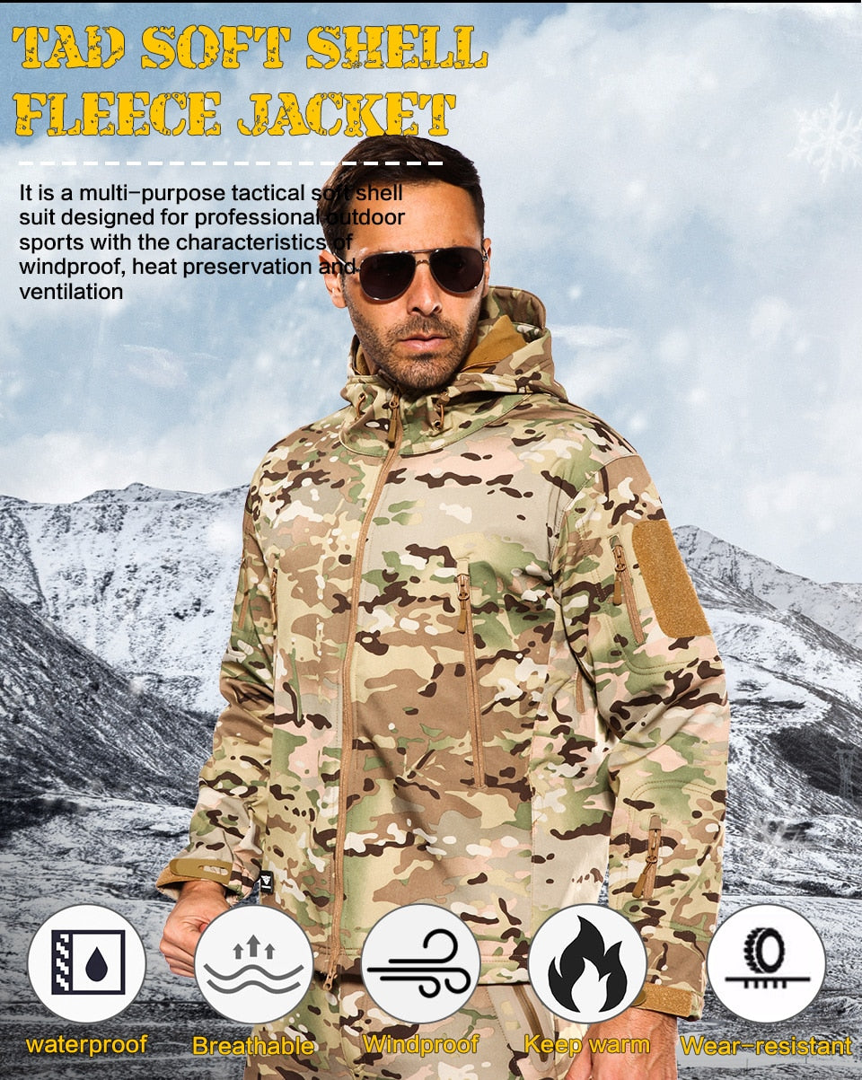 KIICEILING SYP Winter Softshell Fleece lining Jackets With Hooded