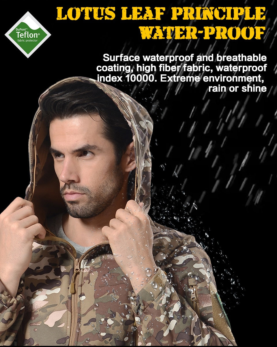 KIICEILING SYP Winter Softshell Fleece lining Jackets With Hooded