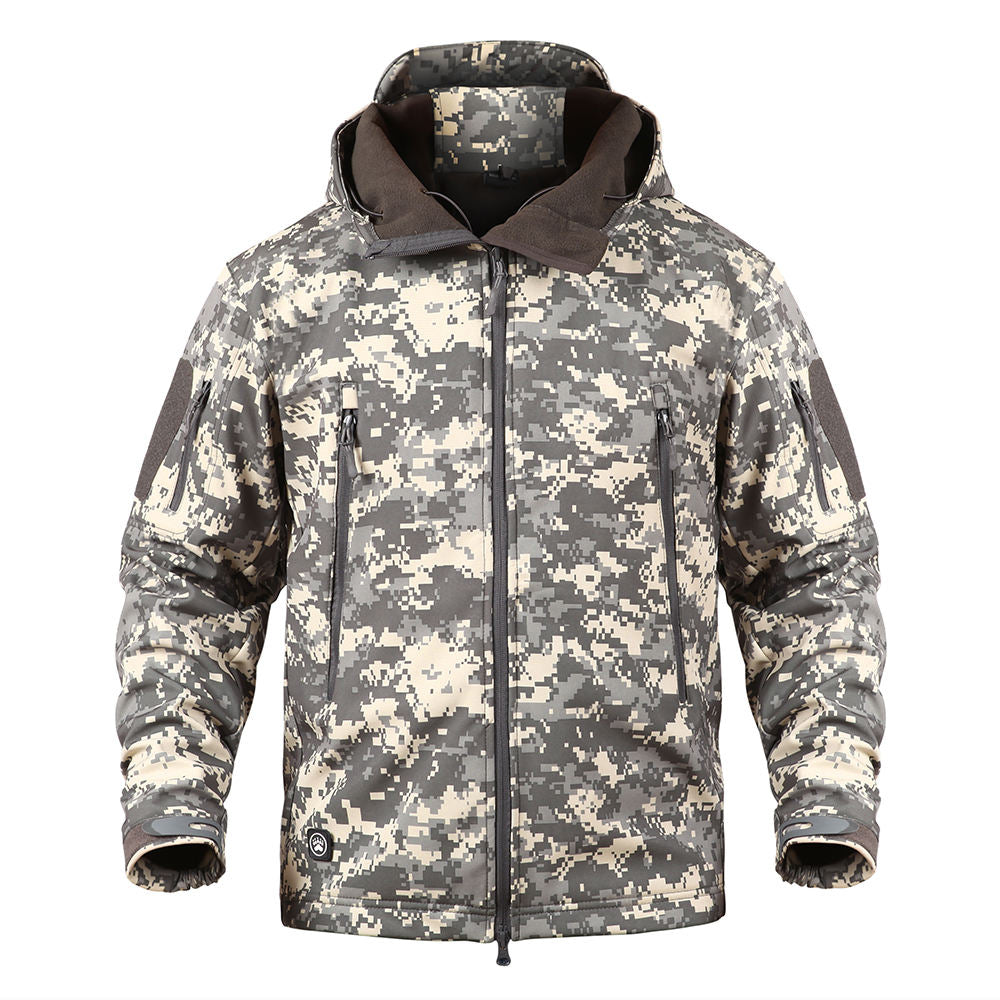 KIICEILING SYP Winter Softshell Fleece lining Jackets With Hooded